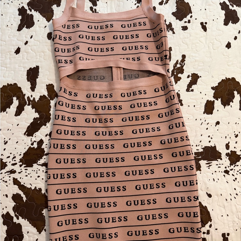 GUESS Logo Print Pink Skirt Set